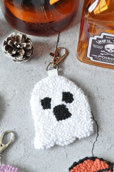 Spooky Punch Needle Keyring And Bag Tag, 3 of 7