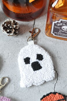 Spooky Punch Needle Keyring And Bag Tag, 5 of 10