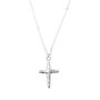 Sacred Hammered Cross Necklace Sterling Silver, thumbnail 2 of 5