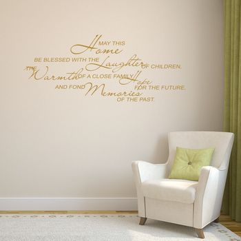 May This Home Be Blessed Wall Sticker By Mirrorin | notonthehighstreet.com
