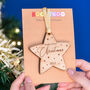 Baby's First Christmas Star Decoration, Solid Beech, thumbnail 9 of 9