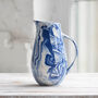 Marbled Blue And White Ceramic Water Jug, thumbnail 1 of 4