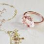 Butterfly Zircon Adjustable Floral Rose Gold Ring, thumbnail 1 of 3