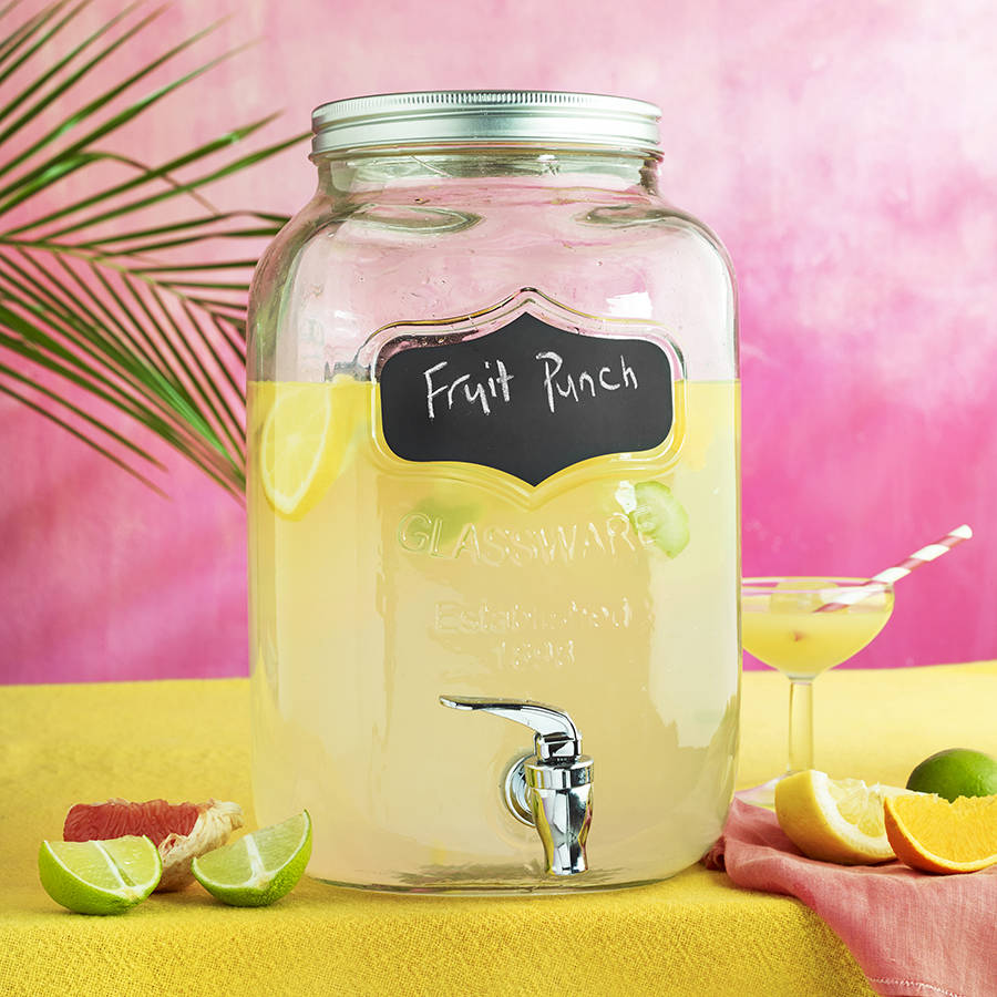 glass drinks dispenser with chalkboard by the wedding of my dreams