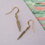 Feather Charm Earrings, thumbnail 2 of 4