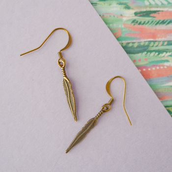 Feather Charm Earrings, 2 of 4