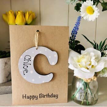 Personalised Alphabet Letter Birthday Keepsake Card, 2 of 6