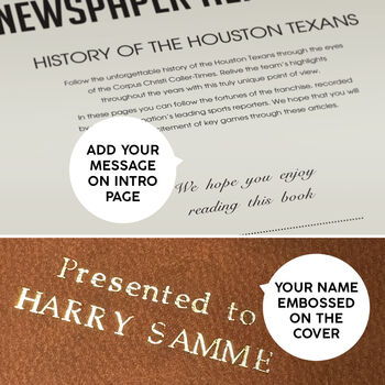 Houston Texans Personalised Gift Newspaper Book, 10 of 12