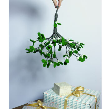Hanging Organic Felt Mistletoe Decoration, 2 of 6