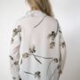 White Chiffon Long Sleeve Floral Printed Loose Shirt, thumbnail 4 of 4