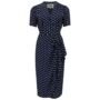 Mabel Dress In Navy Polka Vintage 1940s Style, thumbnail 1 of 2