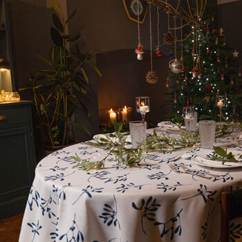 Luxury Designer Christmas Tablecloth Mistletoe White, 3 of 7