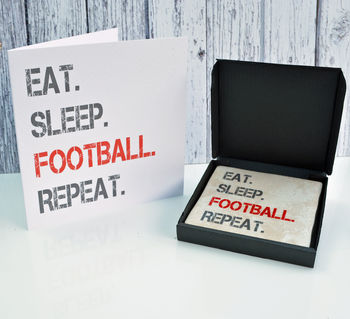 Gift Set Football Coaster And Card, 3 of 4
