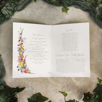 Wildflower Wedding Order Of Service Booklet, 2 of 4