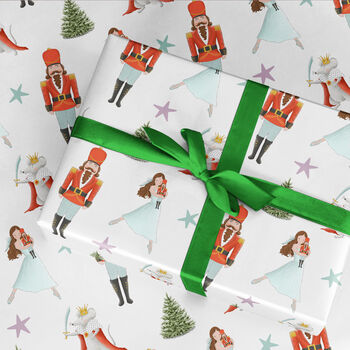 Nutcracker Christmas Gift Wrapping Paper Roll Or Folded, 3 of 3