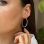 Sterling Silver Hoop Earrings With Slim Profile, thumbnail 2 of 5