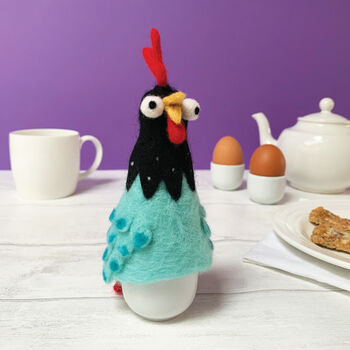 Needle Felted Chicken Egg Cosy, 10 of 11