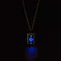 Purple Gaia Blue Violet Glowing Pendant Necklace With Uv Keyring Torch, thumbnail 7 of 10