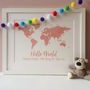 Personalised New Baby World Map, thumbnail 1 of 2