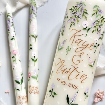 Personalised Hand Painted Whimsical Wedding Unity Set, 4 of 4