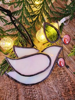 Glass White Dove Christmas Ornaments Gifts, 3 of 6