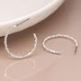 Silver Plated Cube Bead Hoop Earrings, thumbnail 1 of 3