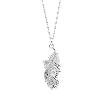 Sterling Silver Feather Pendant Necklace, 4 of 6