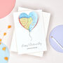 Personalised Map Heart Balloon Valentine's Card, thumbnail 3 of 11