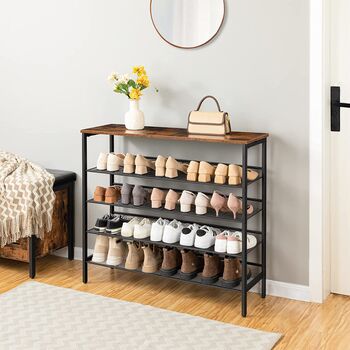 Five Tier Shoe Organizer Rack With Adjustable Shelves, 2 of 8