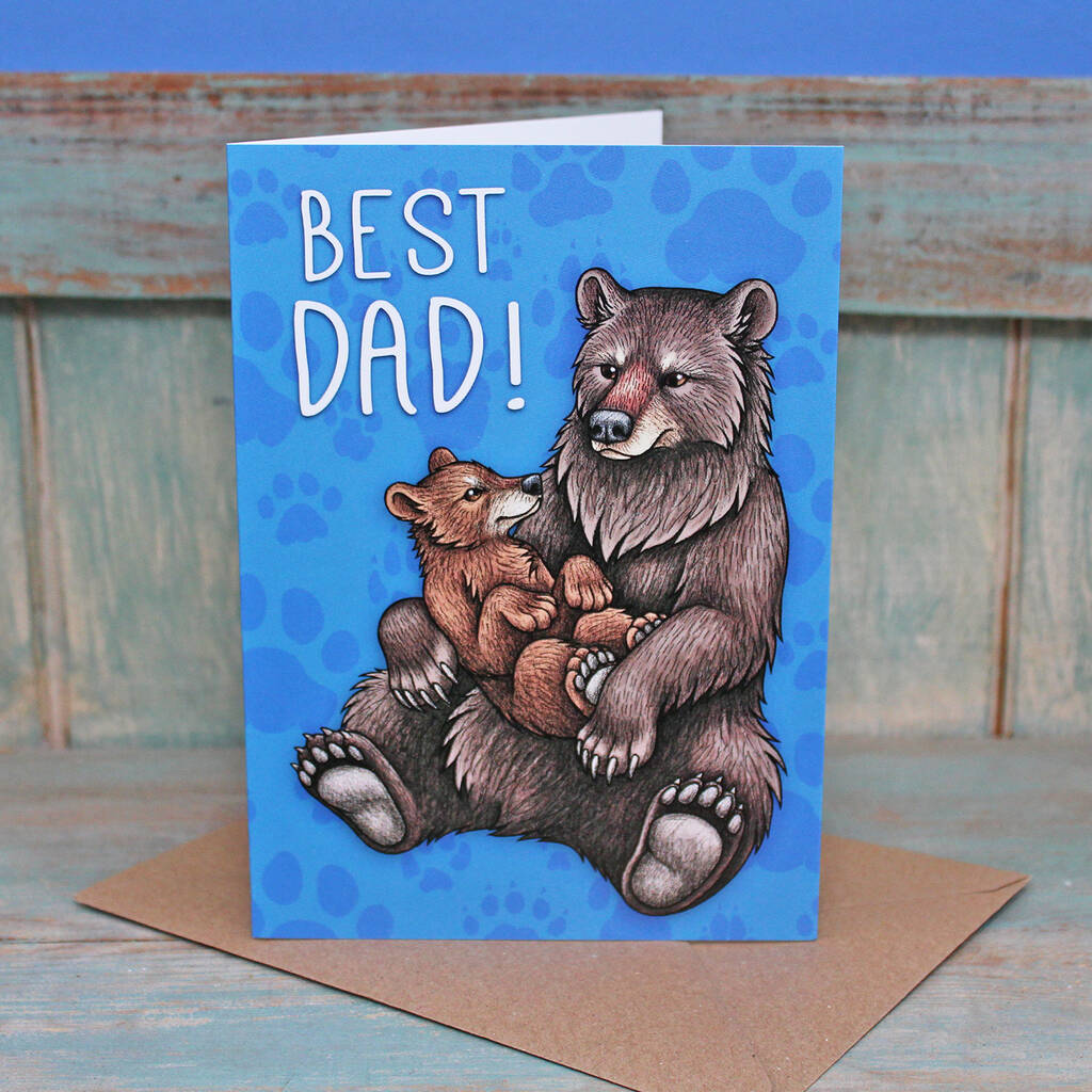 Best Dad Bears Card By Lyndsey Green Illustration
