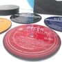 Four Record Coasters Fathers Day Music Fan Lover Real Vinyl Cork Bottoms, thumbnail 8 of 8