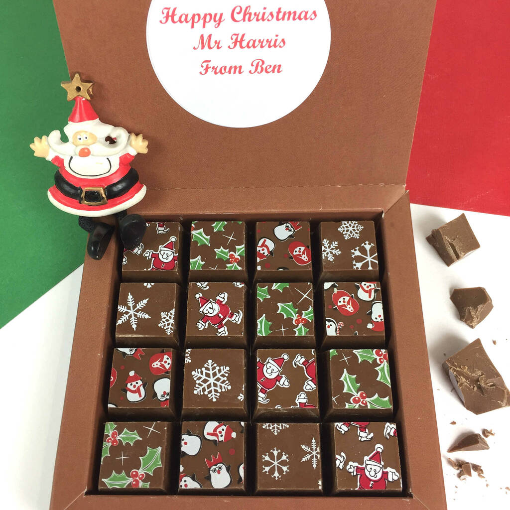 Christmas Mosaic Personalised Message Milk Chocolates By Cocoapod ...