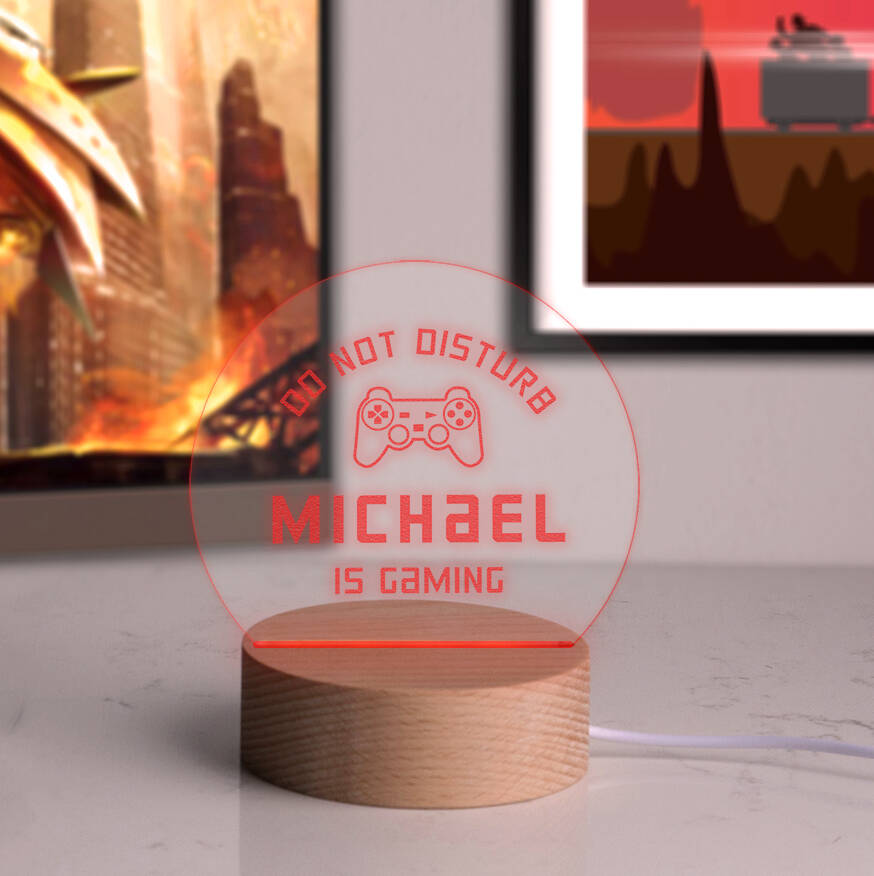Personalised Mini Desk Lamp For Gamers By Dust and Things