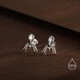 Sterling Silver Bacteriophage Stud Earrings, thumbnail 1 of 12