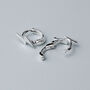 Sterling Silver Lightning Bolt Huggie Hoop Earrings, thumbnail 3 of 6