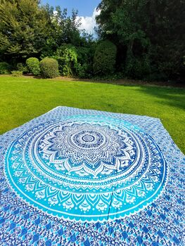 Large Ombre Mandala Picnic Blanket, 2 of 6