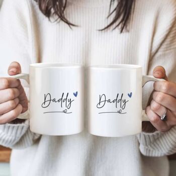 Personalised Script Dad Mug – Minimalist Father’s Day Gift With Heart Detail, 3 of 9