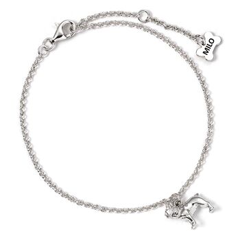 Personalised French Bulldog Silver Chain Bracelet, 3 of 8