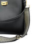 Black Leather Tote Bag With Gold Chevron Strap, thumbnail 2 of 8