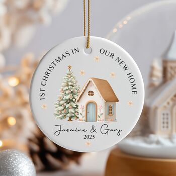 Personalised New Home Christmas Ceramic Bauble, 2 of 2
