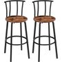 Set Of Two Bar Stools Chairs Kitchen Seats Footrest, thumbnail 5 of 9