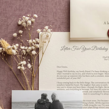 A Letter For Your 90th Birthday Personalised Keepsake Gift, 3 of 7