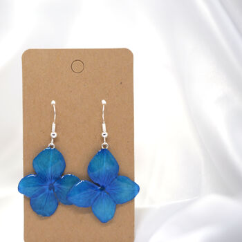 Turquoise Hydrangea Flower Earrings, 7 of 10