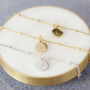 Initial Disc Anklet In Silver Or 18ct Gold Vermeil, thumbnail 2 of 4