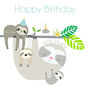 Family/Male Sloth Personalised Birthday Greeting Card, thumbnail 4 of 4