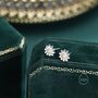 Sweet Daisy Flower Stud Earrings In Sterling Silver, thumbnail 3 of 12