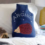 Hedgehog Personalised Hot Water Bottle Cover Gift, thumbnail 1 of 6