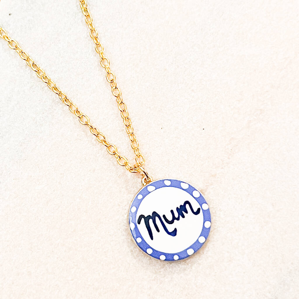 Mum Enamel Pendant Necklace