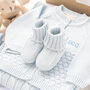 Pale Blue Welcome Baby Knitted Essentials And Toy Gift Set, thumbnail 5 of 10