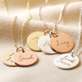 Personalised Mixed Metal Disc Charm Necklace, 2 of 8